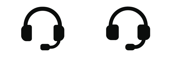 Headset icons representing communication and technology in call centers or gaming environments