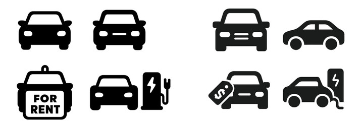 Rental cars available for electric and conventional options in urban area