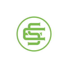 ES or SE monogram logo in circle