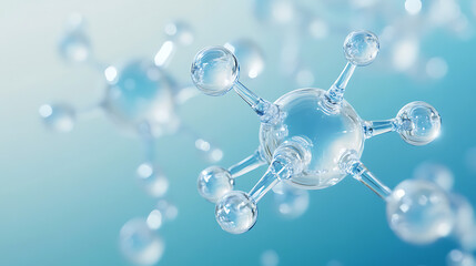 Futuristic Glass and Water Molecular Designs: A Conceptual Exploration of Advanced Skincare and Cosmetic Innovation, Blending Organic Patterns, Bioluminescence, and Minimalist 3D Aesthetics