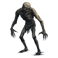 Fototapeta premium ghoul, costume, halloween, festival, vector, transparent background, isolated, monster, horror, evil, danger, scary