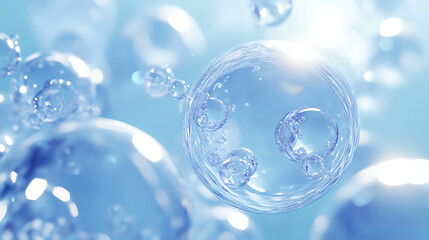 Futuristic Glass and Water Molecular Designs: A Conceptual Exploration of Advanced Skincare and Cosmetic Innovation, Blending Organic Patterns, Bioluminescence, and Minimalist 3D Aesthetics
