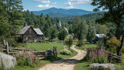 Rustic Cabin in Mountain Landscape