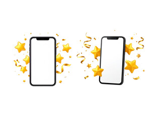 3D illustration of a screen with on-screen buttons on a white background
