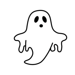 Eight ghost  icon for Halloween celebration design. Vector illustration