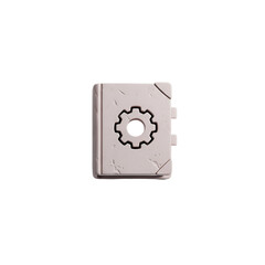 Fototapeta premium Cogwheel book icon representing settings, knowledge, and technical information for design needs