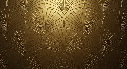 Abstract, Geometric art gold accent background wallpaper with embossed symmetrical patterns,Refined architecture, classic repeating seamless motif. gold accents. Intricate line design