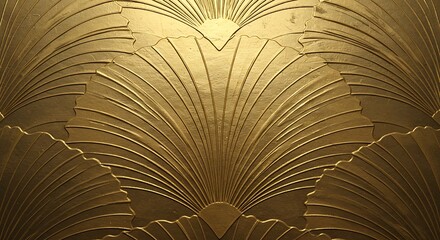 Abstract, Geometric art gold accent background wallpaper with embossed symmetrical patterns,Refined architecture, classic repeating seamless motif. gold accents. Intricate line design