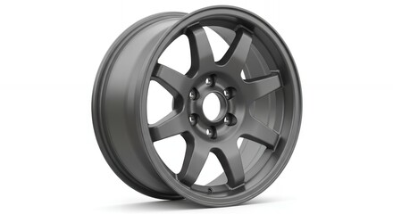 Sleek metallic car wheel rim with modern sporty design showcased for automotive upgrades and performance.