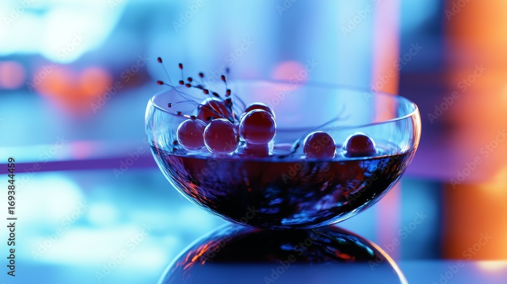 Wall mural a vibrant bowl filled with colorful spheres. the colorful reflections create a magical atmosphere. i