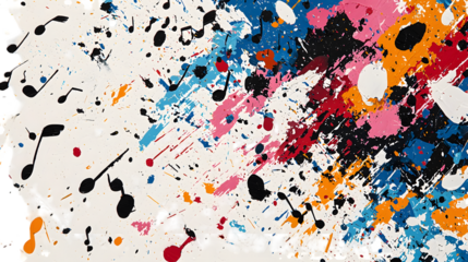 Vibrant and Expressive Musical Notes in a Variety of Shapes Styles and Colors Representing isolated on a transparent background