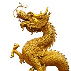 Golden dragon sculpture head and part of body