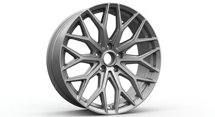 Sleek modern automotive wheel design with intricate spokes, perfect for performance car upgrades.