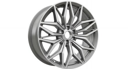 Stunning modern alloy wheel with intricate spoke design, perfect for automotive upgrades and custom builds.