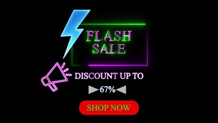 Neon Flash Sale Discount 67 Percent Shop Now Button