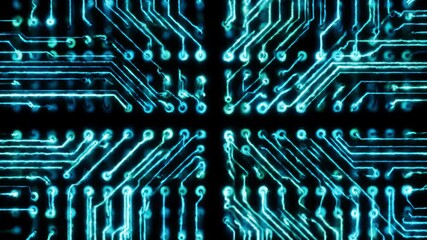 Abstract blue circuit board pattern technology, data, and futuristic concept background. - Powered by Adobe