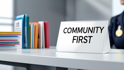 Naklejka premium A desk with a 