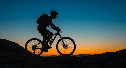 Epic Mountain Bike Sunset Ride Silhouette Adventure