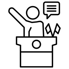 Politician Outline Icon