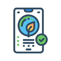 Green Energy App Interface on Mobile Phone with a Growing Plant Theme