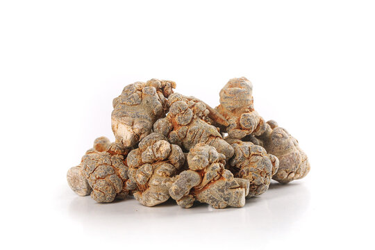 Wenshan Panax Notoginseng Roots Yunnan China Traditional Chinese Medicine Herbs White Background