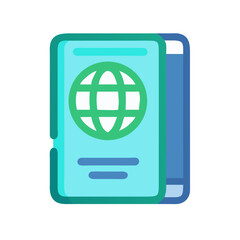 Stylized Passport Icon Graphic Representing International Travel and Global Identity