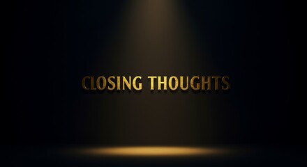 Elegant gold text on dark backdrop, perfect for presentations and closing remarks, modern design