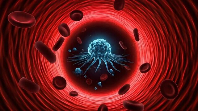 Circulating Malignant Tumor Cell: A Detailed 3D Medical Animation Inside a Human Blood Vessel
