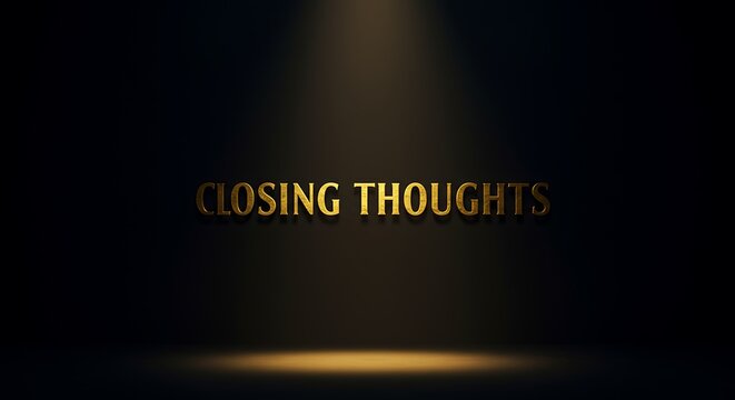 Elegant gold text on dark backdrop, perfect for presentations and closing remarks, modern design