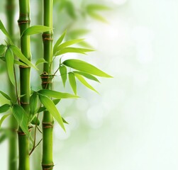 Fresh Green Bamboo with Bokeh Background.