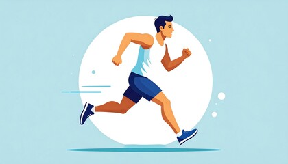 Cartoon man running, dynamic pose