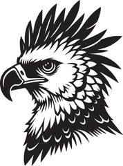 Harpy Eagle Vector in black and White