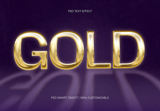 Golden Text Effect with Reflection
