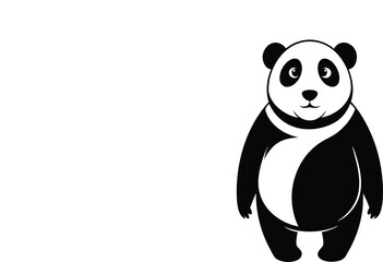 Obraz premium High-quality panda silhouette vector illustration featuring a simple and elegant black outline of a panda bear in a minimalist style. Perfect for logos, t-shirt designs, posters .