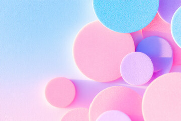 Soft and Dreamy Pastel Gradient Circles on a Textured Background for an Abstract Design