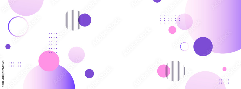 Poster elegant abstract background with soft purple and pink gradient circles and modern geometric elements