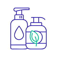 Minimalist line art of organic cosmetic bottles for a clean beauty brand