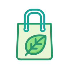 Eco-Friendly Shopping Bag with Green Leaf Design for Sustainable Living