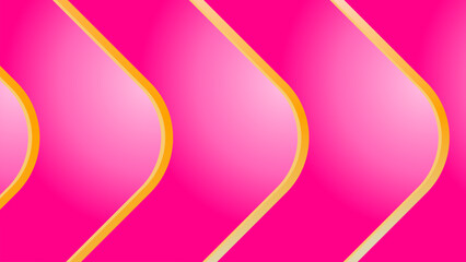 Vibrant pink vector background featuring a geometric design with golden curved lines, creating a modern and eye catching pattern suitable for various creative projects.