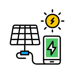 Energy Flow: Simplified Representation of Power Source and Consumption in a Flat Design