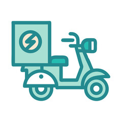 Minimalist Electric Scooter Icon Illustration for Delivery Services and Eco-Friendly Transportation