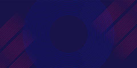 Abstract blue glowing geometric lines on dark blue background. Modern shiny blue circle lines pattern. Futuristic technology concept. Suit for cover, poster, banner, brochure, header, simple, art