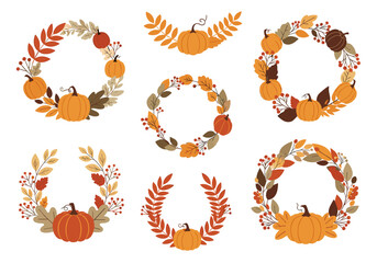 Beautiful autumn fall harvest wreath designs featuring pumpkins and colorful leaves in a festive celebration