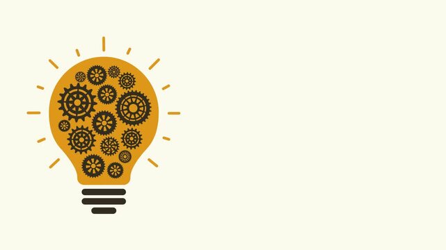 gears and lights idea. teamwork create idea. 4k video background