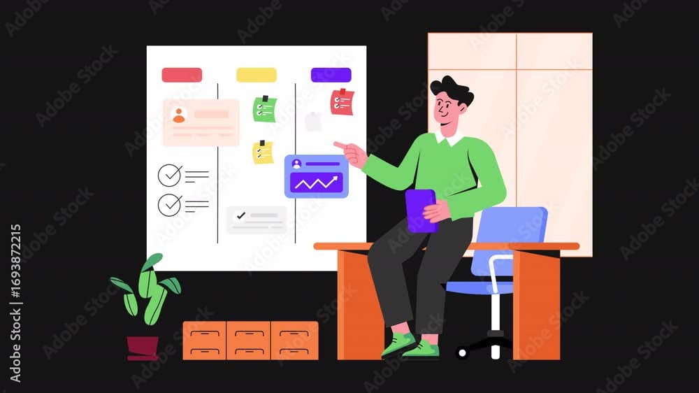 Poster task management 2d motion graphics animation alpha channel