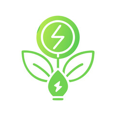 Green Energy Plant Icon Symbolizing Sustainable Power and Renewable Resources