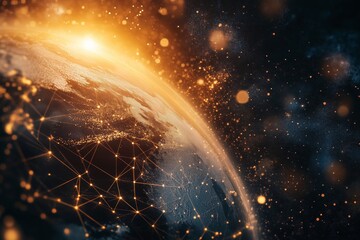 Global network and communication technology for internet businesses and cryptocurrency around the world