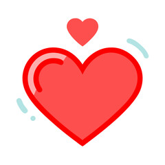 Stylized Red Hearts Symbolizing Love and Romance on a Black Background Graphic Illustration