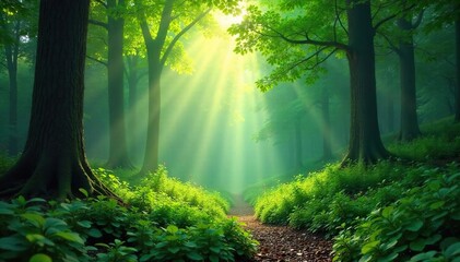 Serene nature soundscape, calming visuals of a tranquil forest scene perfect for meditation and stress relief  Ideal for relaxation apps, websites, or wellness content ,  peaceful,  nature,  clouds