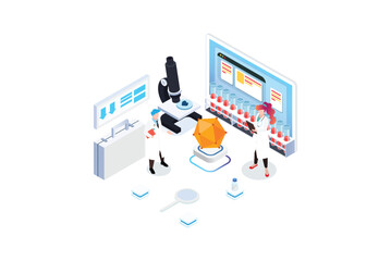 Modern Isometric Medical Innovation Illustration, Web Banners, Suitable for Diagrams, Infographics, Book Illustration, Game Asset, And Other Graphic Related Assets